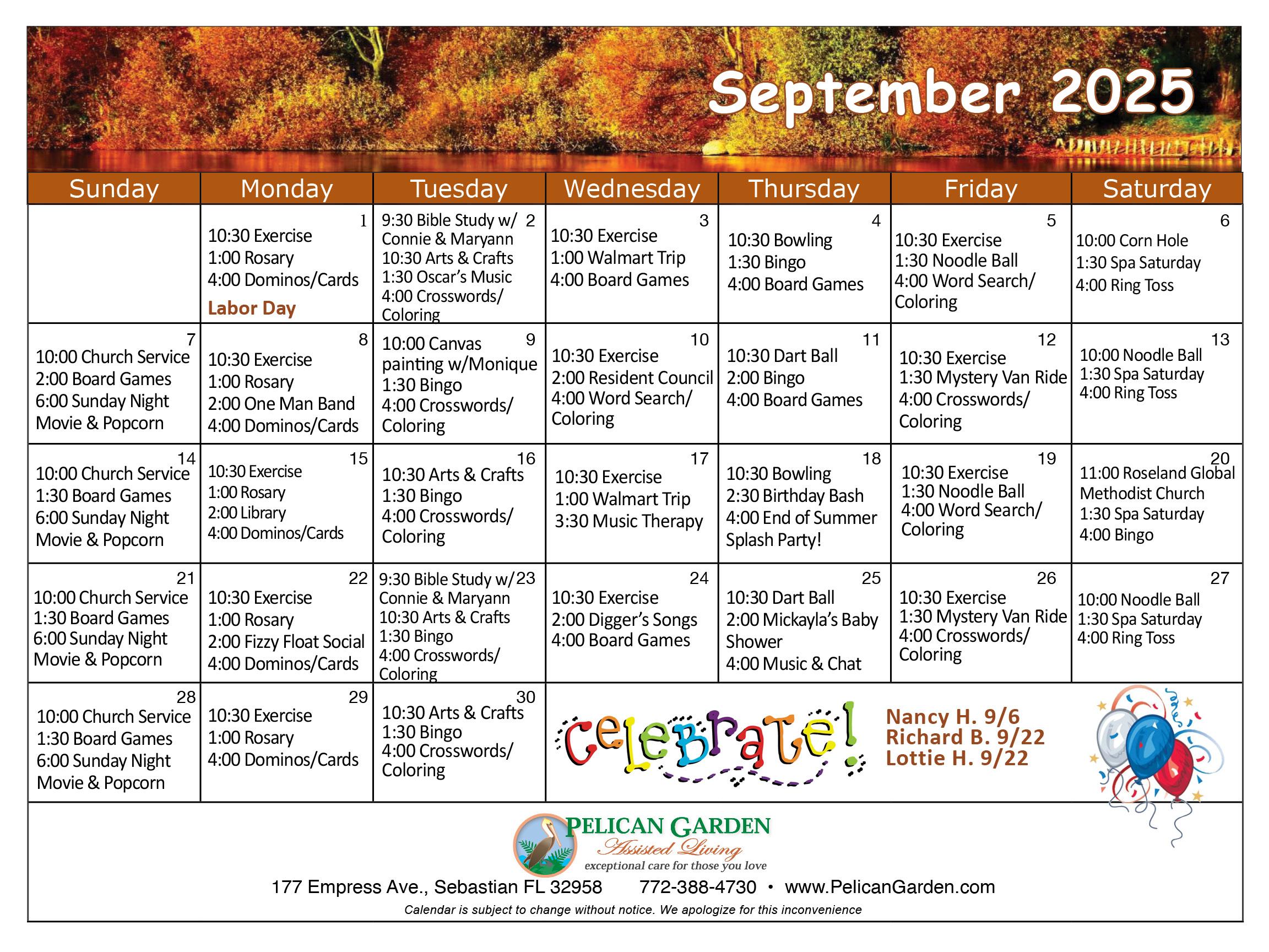 September event calendar